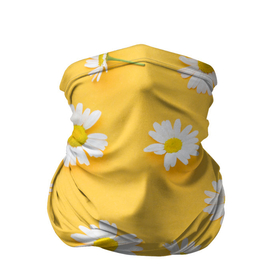 Бандана-труба 3D с принтом Жёлтый и Ромашка в Курске, 100% полиэстер, ткань с особыми свойствами — Activecool | плотность 150‒180 г/м2; хорошо тянется, но сохраняет форму | жёлтый | лето | ромашка | цветочки | цветы