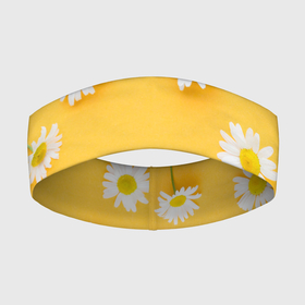 Повязка на голову 3D с принтом Жёлтый и Ромашка в Петрозаводске,  |  | жёлтый | лето | ромашка | цветочки | цветы