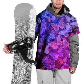 Накидка на куртку 3D с принтом Стеклянный рой в Екатеринбурге, 100% полиэстер |  | бабочка | бабочки | зелёный | красный чёрный | розовый | синий | фиолетовый | черный