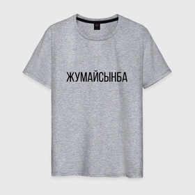 Мужская футболка хлопок с принтом Жумайсынба в Новосибирске, 100% хлопок | прямой крой, круглый вырез горловины, длина до линии бедер, слегка спущенное плечо. | жумайсынба | казахский язык | мемы | перхоть | шампунь