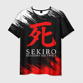 Мужская футболка 3D с принтом Sekiro: Shadows Die Twice 12 в Новосибирске, 100% полиэфир | прямой крой, круглый вырез горловины, длина до линии бедер | sekiro | shadows | логотип | секиро | япония