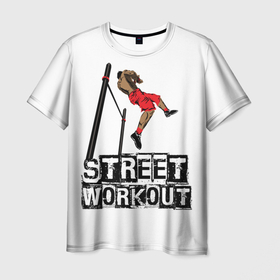 Мужская футболка 3D с принтом Street Workout в Кировске, 100% полиэфир | прямой крой, круглый вырез горловины, длина до линии бедер | варкаут | воркаут | стритворкаут | турник | турники