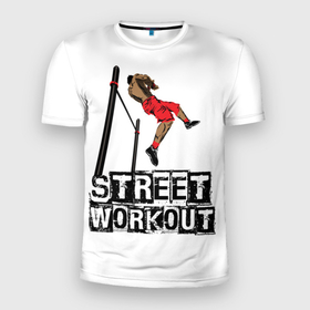 Мужская футболка 3D спортивная с принтом Street Workout в Курске, 100% полиэстер с улучшенными характеристиками | приталенный силуэт, круглая горловина, широкие плечи, сужается к линии бедра | варкаут | воркаут | стритворкаут | турник | турники