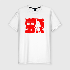 Мужская футболка премиум с принтом The Walking Dead в Санкт-Петербурге, 92% хлопок, 8% лайкра | приталенный силуэт, круглый вырез ворота, длина до линии бедра, короткий рукав | clementine | dead | game | lee | the | twd | walking | игра | клементина | ли | мертвецы | твд | ходячие