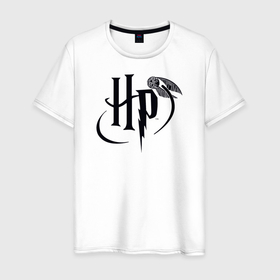 Мужская футболка хлопок с принтом Harry Potter Logo в Петрозаводске, 100% хлопок | прямой крой, круглый вырез горловины, длина до линии бедер, слегка спущенное плечо. | harry potter | vdosadir | гарри поттер | джоан роулинг