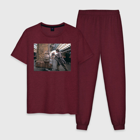 Мужская пижама хлопок с принтом Harry Potter Platform 9 3/4 , 100% хлопок | брюки и футболка прямого кроя, без карманов, на брюках мягкая резинка на поясе и по низу штанин
 | harry potter | kings cross station | vdosadir | вокзал кингс кросс | гарри поттер | джоан роулинг | платформа