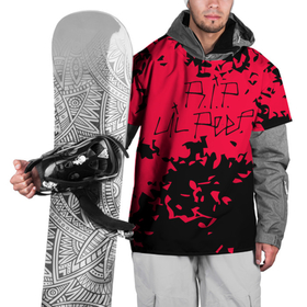 Накидка на куртку 3D с принтом Lil Peep в Курске, 100% полиэстер |  | benz truck | emo rap | gbc | gustav elijah ahr | hip hop | lil | lil peep | lil tracy | lilpeep | peep | rap | rip | густав элайджа | лил пип