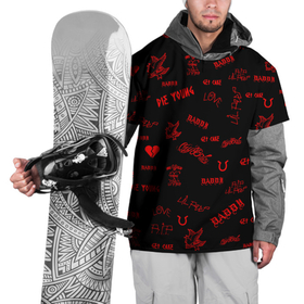 Накидка на куртку 3D с принтом Lil Peep в Тюмени, 100% полиэстер |  | benz truck | emo rap | gbc | gustav elijah ahr | hip hop | lil | lil peep | lil tracy | lilpeep | peep | rap | rip | густав элайджа | лил пип