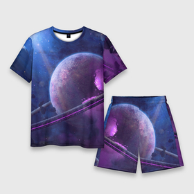 Мужской костюм с шортами 3D с принтом Космос ,  |  | звезды | каметы | камни | космический | космос | открытый космос | планета | сатурн | солнечная система