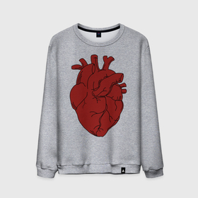 Мужской свитшот хлопок с принтом Красное сердце в Курске, 100% хлопок |  | heart | life | love | сердце