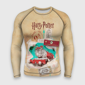 Мужской рашгард 3D с принтом Harry Potter Hogwarts Express ,  |  | harry potter | kings cross station | vdosadir | вокзал кингс кросс | гарри поттер | джоан роулинг | платформа
