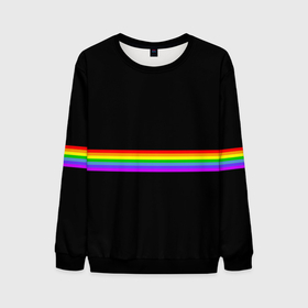 Мужской свитшот 3D с принтом Rainbow в Рязани, 100% полиэстер с мягким внутренним слоем | круглый вырез горловины, мягкая резинка на манжетах и поясе, свободная посадка по фигуре | rainbow | линии | полосы | радуга | разноцветный | цвета радуги | цветной