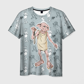 Мужская футболка 3D с принтом Dobby в Новосибирске, 100% полиэфир | прямой крой, круглый вырез горловины, длина до линии бедер | dobby | harry potter | vdosadir | гарри поттер | джоан роулинг | добби