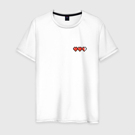 Мужская футболка хлопок с принтом Minecraft Health , 100% хлопок | прямой крой, круглый вырез горловины, длина до линии бедер, слегка спущенное плечо. | Тематика изображения на принте: game | minecraft | здоровье | игра | майн | майнкрафт | пиксельный | прикол | сердечки | сердца