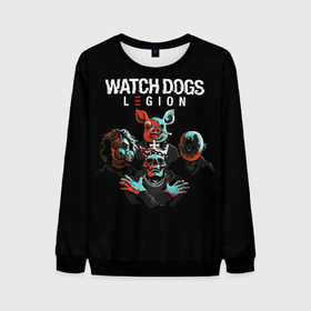 Мужской свитшот 3D с принтом Watch Dogs Legion в Санкт-Петербурге, 100% полиэстер с мягким внутренним слоем | круглый вырез горловины, мягкая резинка на манжетах и поясе, свободная посадка по фигуре | dedsec | legion | watch dogs | watch dogs 2 | watch dogs 3 | watch dogs legion | вотч догс | вотч догс легион