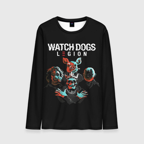 Мужской лонгслив 3D с принтом Watch Dogs Legion в Петрозаводске, 100% полиэстер | длинные рукава, круглый вырез горловины, полуприлегающий силуэт | dedsec | legion | watch dogs | watch dogs 2 | watch dogs 3 | watch dogs legion | вотч догс | вотч догс легион