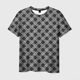 Мужская футболка 3D с принтом Костюм в клетку в Петрозаводске, 100% полиэфир | прямой крой, круглый вырез горловины, длина до линии бедер | джентльмены | квадраты | клетка | костюм | линии | полосы | текстура | узор