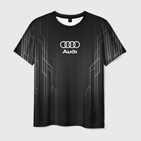 Мужская футболка 3D с принтом AUDI в Тюмени, 100% полиэфир | прямой крой, круглый вырез горловины, длина до линии бедер | audi | auto | sport | авто | автомобиль | автомобильные | ауди | бренд | марка | машины | спорт
