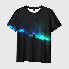 Мужская футболка 3D с принтом DEEP SPACE в Кировске, 100% полиэфир | прямой крой, круглый вырез горловины, длина до линии бедер | Тематика изображения на принте: galaxy | nasa | nebula | space | star | абстракция | вселенная | галактика | звезда | звезды | космический | наса | планеты