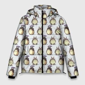 Мужская зимняя куртка 3D с принтом Маленькие Тоторо 2 в Екатеринбурге, верх — 100% полиэстер; подкладка — 100% полиэстер; утеплитель — 100% полиэстер | длина ниже бедра, свободный силуэт Оверсайз. Есть воротник-стойка, отстегивающийся капюшон и ветрозащитная планка. 

Боковые карманы с листочкой на кнопках и внутренний карман на молнии. | Тематика изображения на принте: маленькие | миядзаки | мой | сосед | тоторо | тролль | хаяо