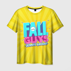 Мужская футболка 3D с принтом Fall Guys в Курске, 100% полиэфир | прямой крой, круглый вырез горловины, длина до линии бедер | fall guys | fallguys | ultimate knockout | игры | фолл гайз