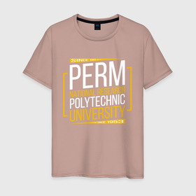 Мужская футболка хлопок с принтом PNRPU since 1953 в Тюмени, 100% хлопок | прямой крой, круглый вырез горловины, длина до линии бедер, слегка спущенное плечо. | perm national research polytechnic university | pnrpu | пермский национальный исследовательский политехнический университет | пермь | пнипу | студенту | студенты | универ | университеты | универы