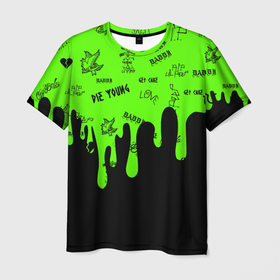 Мужская футболка 3D с принтом Lil Peep в Новосибирске, 100% полиэфир | прямой крой, круглый вырез горловины, длина до линии бедер | benz truck | emo rap | gbc | gustav elijah ahr | hip hop | lil | lil peep | lil tracy | lilpeep | peep | rap | rip | густав элайджа | лил пип