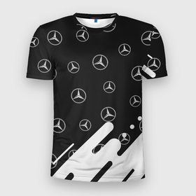 Мужская футболка 3D Slim с принтом MERCEDES   МЕРСЕДЕС в Новосибирске, 100% полиэстер с улучшенными характеристиками | приталенный силуэт, круглая горловина, широкие плечи, сужается к линии бедра | amg | auto | bens | benz | logo | merc | mercedes | mercedes benz | mersedes | moto | star | vthctltc | авто | амг | бенц | звезда | класс | лого | логотип | мерин | мерс | мерседес | мерседес бенц | мото | символ | символы | ьуксувуы