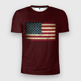 Мужская футболка 3D спортивная с принтом USA в Санкт-Петербурге, 100% полиэстер с улучшенными характеристиками | приталенный силуэт, круглая горловина, широкие плечи, сужается к линии бедра | америка | звезды | полосы | флаг | штаты