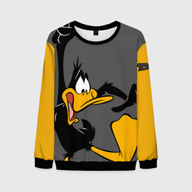 Мужской свитшот 3D+ с принтом Daffy Duck в Екатеринбурге, 100% полиэстер с мягким внутренним слоем | круглый вырез горловины, мягкая резинка на манжетах и поясе, свободная посадка по фигуре | bugs bunny | coyote | daffy duck | looney tunes | speedy gonzales | sylvester the cat | tasmanian devil taz | tweety bird | vdgerir | багз банни | даффи дак | койот | кот сильвестр | луни тюнз | тасманский дьявол | тви