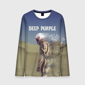 Мужской лонгслив 3D с принтом Deep Purple Whoosh в Новосибирске, 100% полиэстер | длинные рукава, круглый вырез горловины, полуприлегающий силуэт | Тематика изображения на принте: 2020 | cover | deep | desert | hard | logo | metal | moon | music | new album | purple | rock | whoosh | дип | космонавт | легендарная | легендарный | лого | луна | метал | музыка | новый альбом | обложка | пепл | перпл | пустыня | рок | т