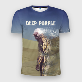 Мужская футболка 3D Slim с принтом Deep Purple Whoosh в Санкт-Петербурге, 100% полиэстер с улучшенными характеристиками | приталенный силуэт, круглая горловина, широкие плечи, сужается к линии бедра | 2020 | cover | deep | desert | hard | logo | metal | moon | music | new album | purple | rock | whoosh | дип | космонавт | легендарная | легендарный | лого | луна | метал | музыка | новый альбом | обложка | пепл | перпл | пустыня | рок | т