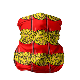 Бандана-труба 3D с принтом ФРИ в Новосибирске, 100% полиэстер, ткань с особыми свойствами — Activecool | плотность 150‒180 г/м2; хорошо тянется, но сохраняет форму | food | fries | pattern | еда | картошка | мак | макдональдс | паттерн | фри