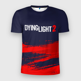 Мужская футболка 3D Slim с принтом DYING LIGHT 2   ДАИНГ ЛАЙТ в Петрозаводске, 100% полиэстер с улучшенными характеристиками | приталенный силуэт, круглая горловина, широкие плечи, сужается к линии бедра | Тематика изображения на принте: dying | dying light 2 | dyinglight 2 | dyinglight2 | game | games | horror | light | survival | zombie | выживание | даинг | даинг лайт 2 | даинглайт 2 | даинглайт2 | зомби | игра | игры | лайт | лого | логотип | логотипы | свет | символ | символы