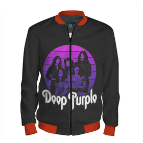 Мужской бомбер 3D с принтом Deep Purple в Петрозаводске, 100% полиэстер | застегивается на молнию, по бокам два кармана без застежек, по низу бомбера и на воротнике - эластичная резинка | album | deep | hard | metal | purple | rock | альбом | британия | группа | метал | рок | хард | хеви