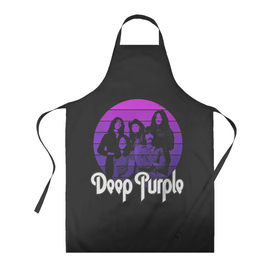 Фартук 3D с принтом Deep Purple в Тюмени, 100% полиэстер | общий размер — 65 х 85 см, ширина нагрудника — 26 см, горловина — 53 см, длина завязок — 54 см, общий обхват в поясе — 173 см. Принт на завязках и на горловине наносится с двух сторон, на основной части фартука — только с внешней стороны | album | deep | hard | metal | purple | rock | альбом | британия | группа | метал | рок | хард | хеви