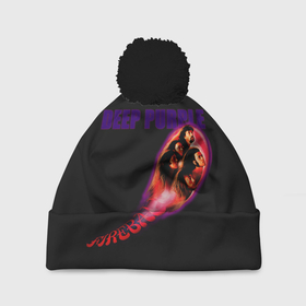Шапка 3D c помпоном с принтом Deep Purple в Екатеринбурге, 100% полиэстер | универсальный размер, печать по всей поверхности изделия | album | deep | hard | metal | purple | rock | альбом | британия | группа | метал | рок | хард | хеви