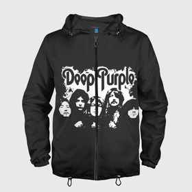 Мужская ветровка 3D с принтом Deep Purple в Петрозаводске, 100% полиэстер | подол и капюшон оформлены резинкой с фиксаторами, два кармана без застежек по бокам, один потайной карман на груди | album | deep | hard | metal | purple | rock | альбом | британия | группа | метал | рок | хард | хеви