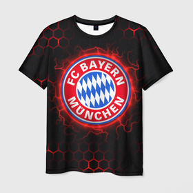 Мужская футболка 3D с принтом Бавария (футбольный клуб) , 100% полиэфир | прямой крой, круглый вырез горловины, длина до линии бедер | bayern | bayern munchen | бавария | бавария мюнхен | мюнхенская бавария | спорт | футбол | футбольный клуб
