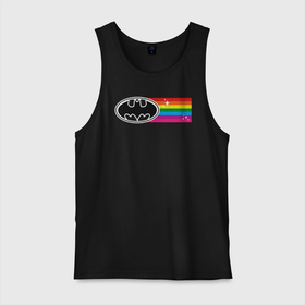 Мужская майка хлопок с принтом Batman Rainbow Logo в Санкт-Петербурге, 100% хлопок |  | batman | dc pride | justice league | pride | vdosadir | бэтмен | лига справедливости | прайд | радуга