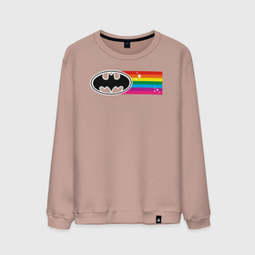 Мужской свитшот хлопок с принтом Batman Rainbow Logo в Белгороде, 100% хлопок |  | batman | dc pride | justice league | pride | vdosadir | бэтмен | лига справедливости | прайд | радуга