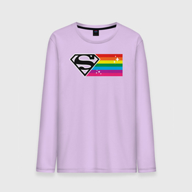 Мужской лонгслив хлопок с принтом Superman Rainbow Logo в Санкт-Петербурге, 100% хлопок |  | Тематика изображения на принте: dc pride | justice league | pride | superman | vdosadir | лига справедливости | прайд | радуга | супермен
