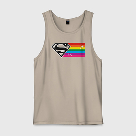 Мужская майка хлопок с принтом Superman Rainbow Logo в Курске, 100% хлопок |  | Тематика изображения на принте: dc pride | justice league | pride | superman | vdosadir | лига справедливости | прайд | радуга | супермен