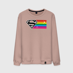 Мужской свитшот хлопок с принтом Superman Rainbow Logo в Екатеринбурге, 100% хлопок |  | dc pride | justice league | pride | superman | vdosadir | лига справедливости | прайд | радуга | супермен
