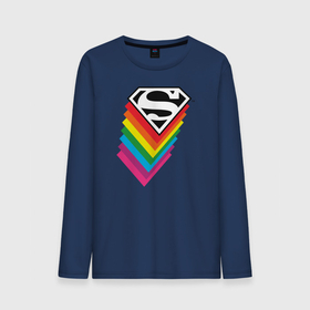 Мужской лонгслив хлопок с принтом Superman Logo в Кировске, 100% хлопок |  | Тематика изображения на принте: dc pride | justice league | pride | superman | vdosadir | лига справедливости | прайд | радуга | супермен