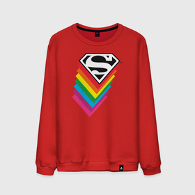 Мужской свитшот хлопок с принтом Superman Logo в Кировске, 100% хлопок |  | dc pride | justice league | pride | superman | vdosadir | лига справедливости | прайд | радуга | супермен