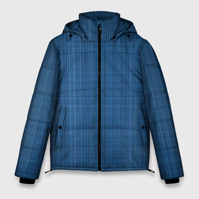 Мужская зимняя куртка 3D с принтом Синие линии в Петрозаводске, верх — 100% полиэстер; подкладка — 100% полиэстер; утеплитель — 100% полиэстер | длина ниже бедра, свободный силуэт Оверсайз. Есть воротник-стойка, отстегивающийся капюшон и ветрозащитная планка. 

Боковые карманы с листочкой на кнопках и внутренний карман на молнии. | Тематика изображения на принте: линии | синий | тёмно синий | тёмный