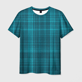 Мужская футболка 3D с принтом Зеленая форма в Екатеринбурге, 100% полиэфир | прямой крой, круглый вырез горловины, длина до линии бедер | бирюзовый | зеленый | линии | темный | школьная форма