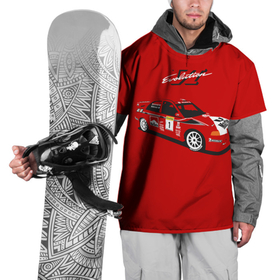 Накидка на куртку 3D с принтом Mitsubishi Lancer Evolution VI в Курске, 100% полиэстер |  | car | evo | evolution | lancer | legend | makinen | mitsubishi | rally | митсубиси | митсубиши