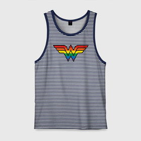 Мужская майка хлопок с принтом Wonder Woman Logo , 100% хлопок |  | Тематика изображения на принте: dc pride | justice league | pride | vdosadir | wonder woman | лига справедливости | прайд | радуга | чудо женщина
